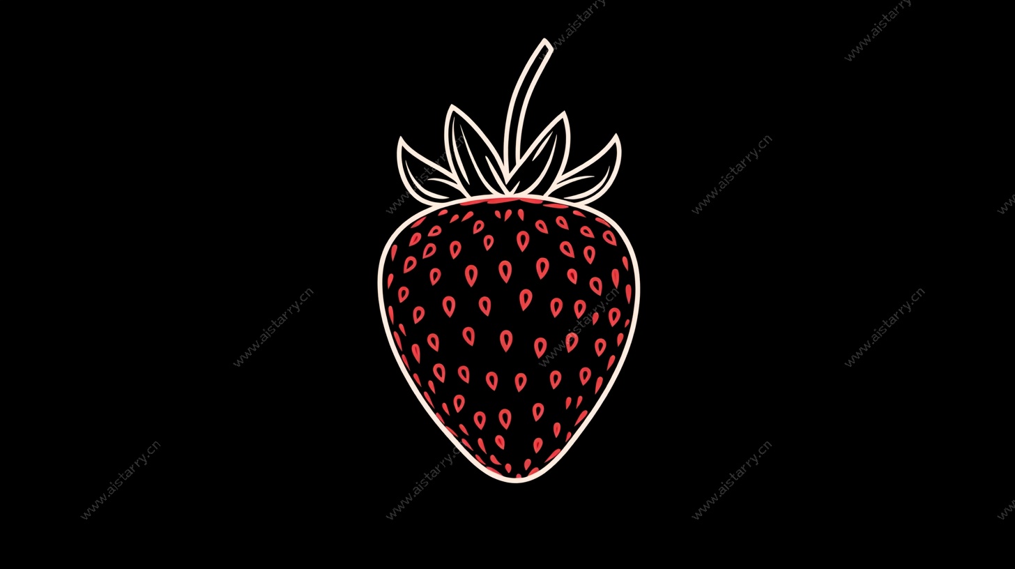 简约线条草莓图案设计