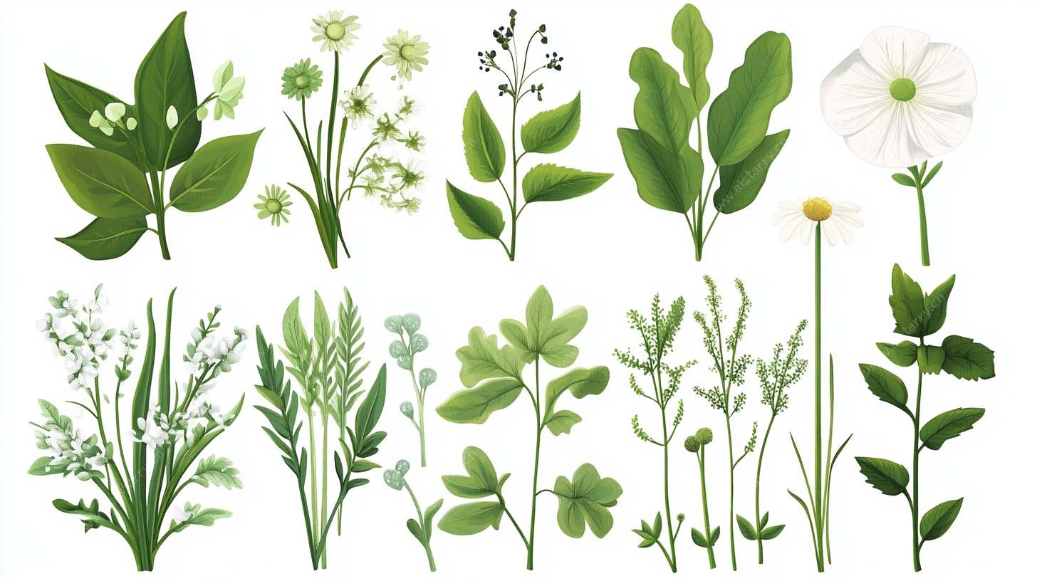 清新植物花卉插画集合