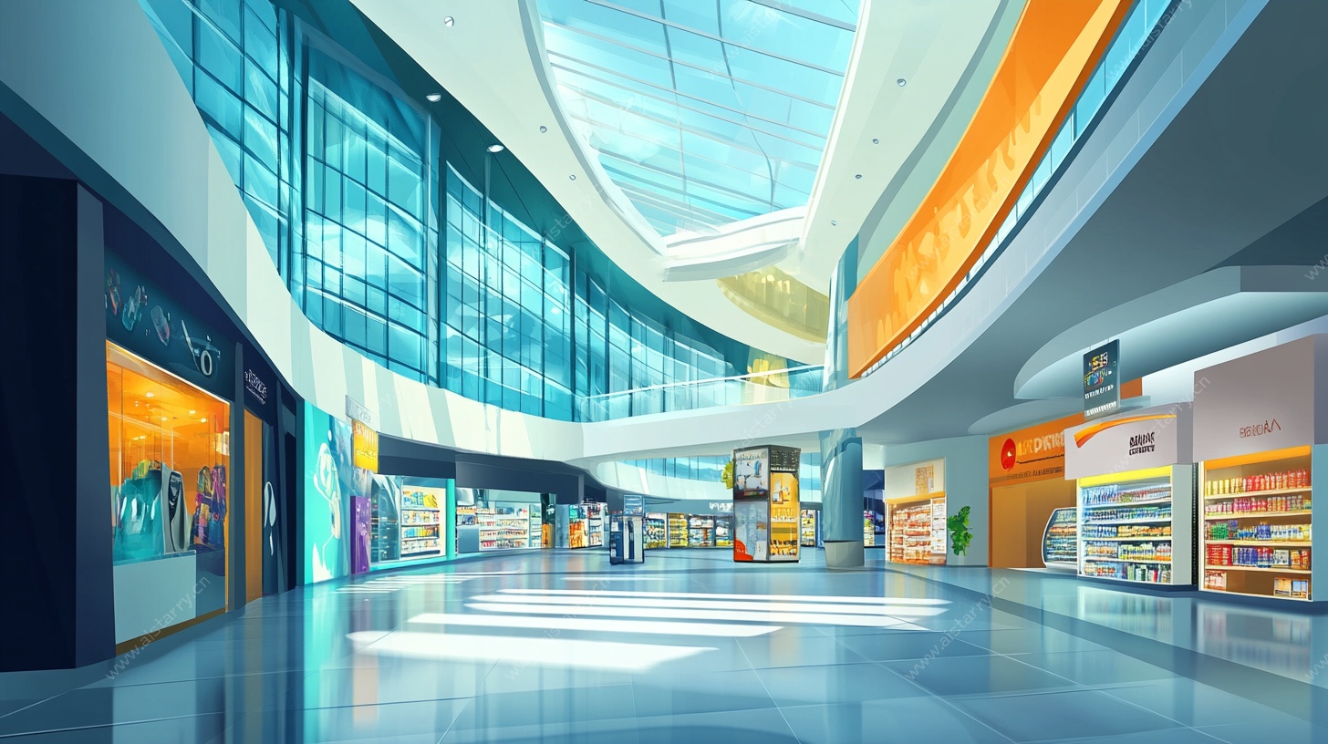 现代时尚的购物中心内部