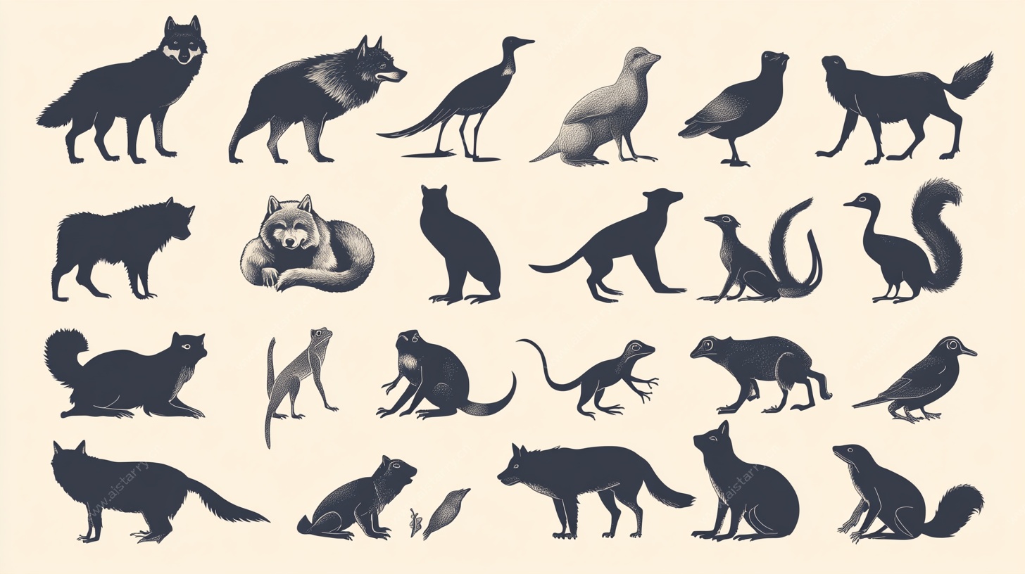 动物剪影集合