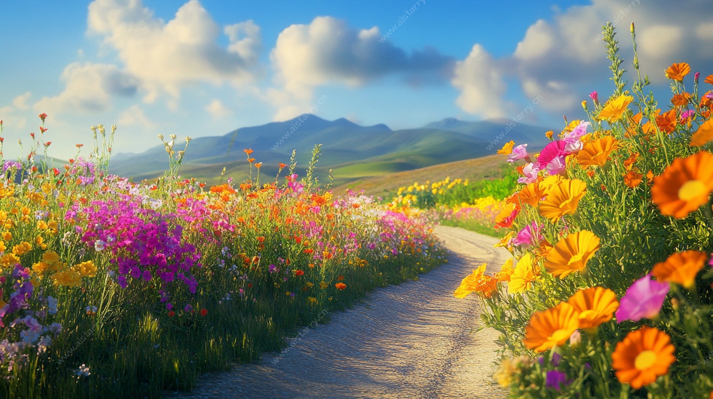 花海小径的美丽风光