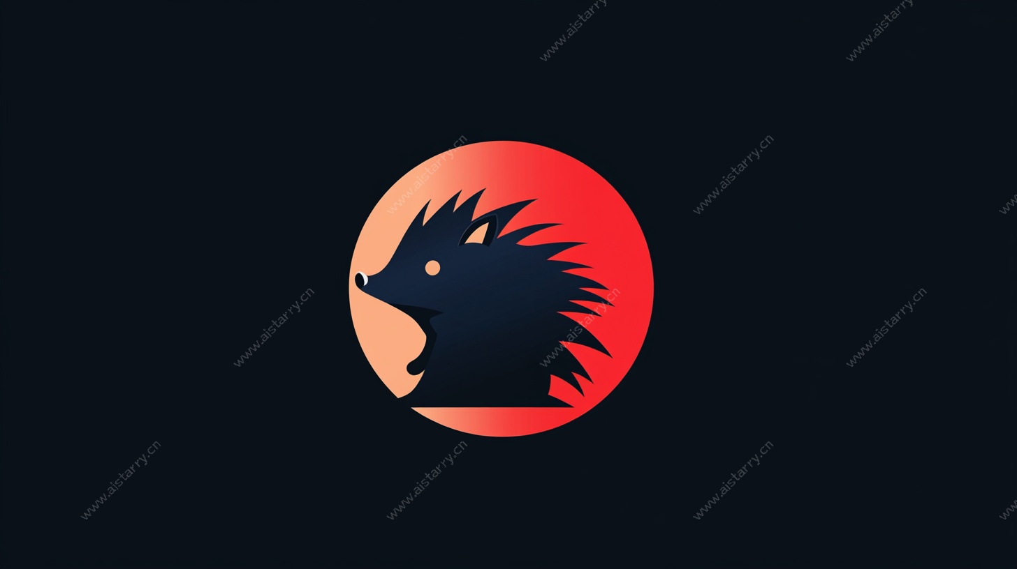 刺猬圆形标志设计