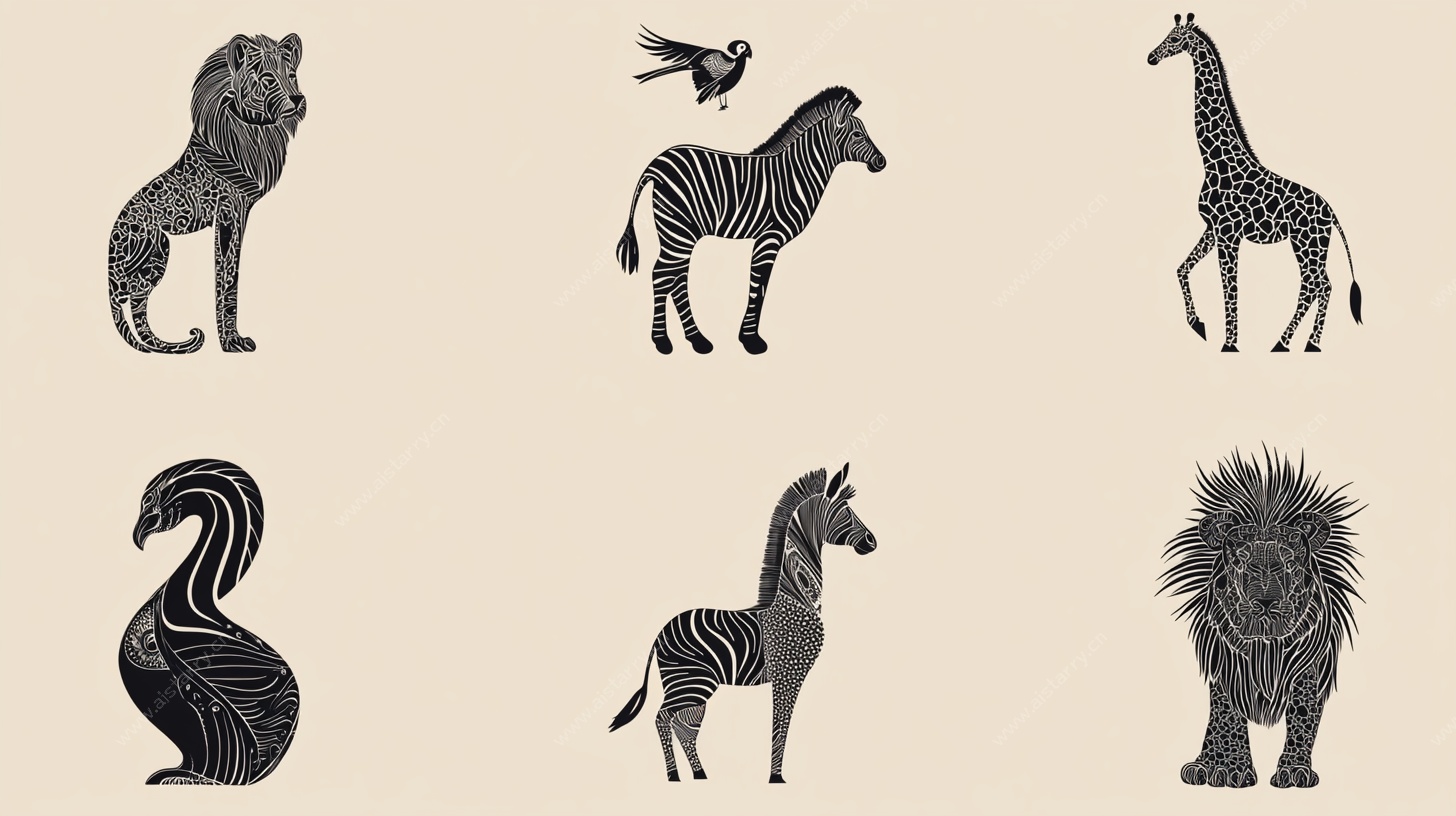 简约动物插画集合