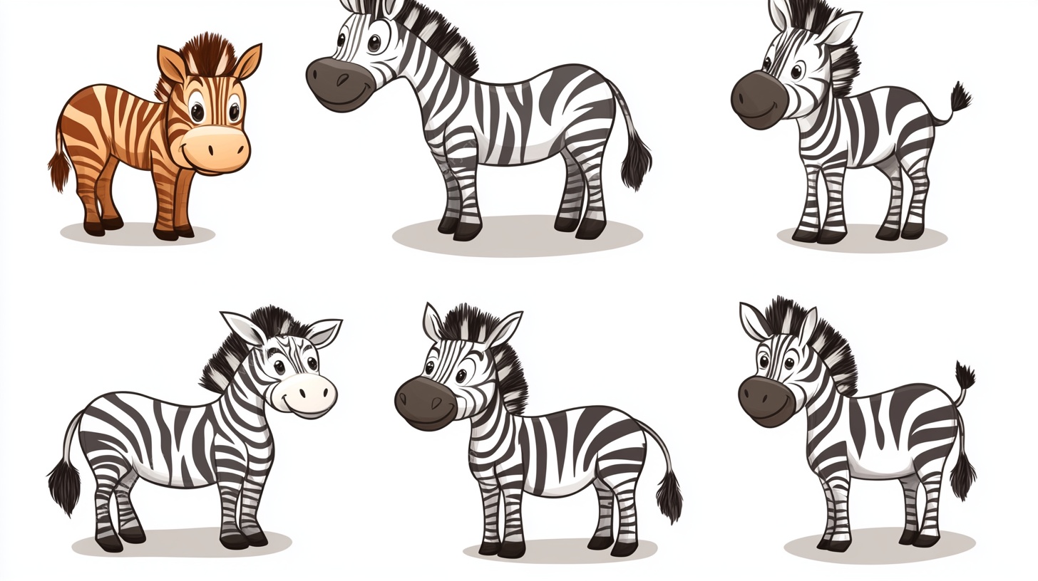 可爱斑马卡通形象集合