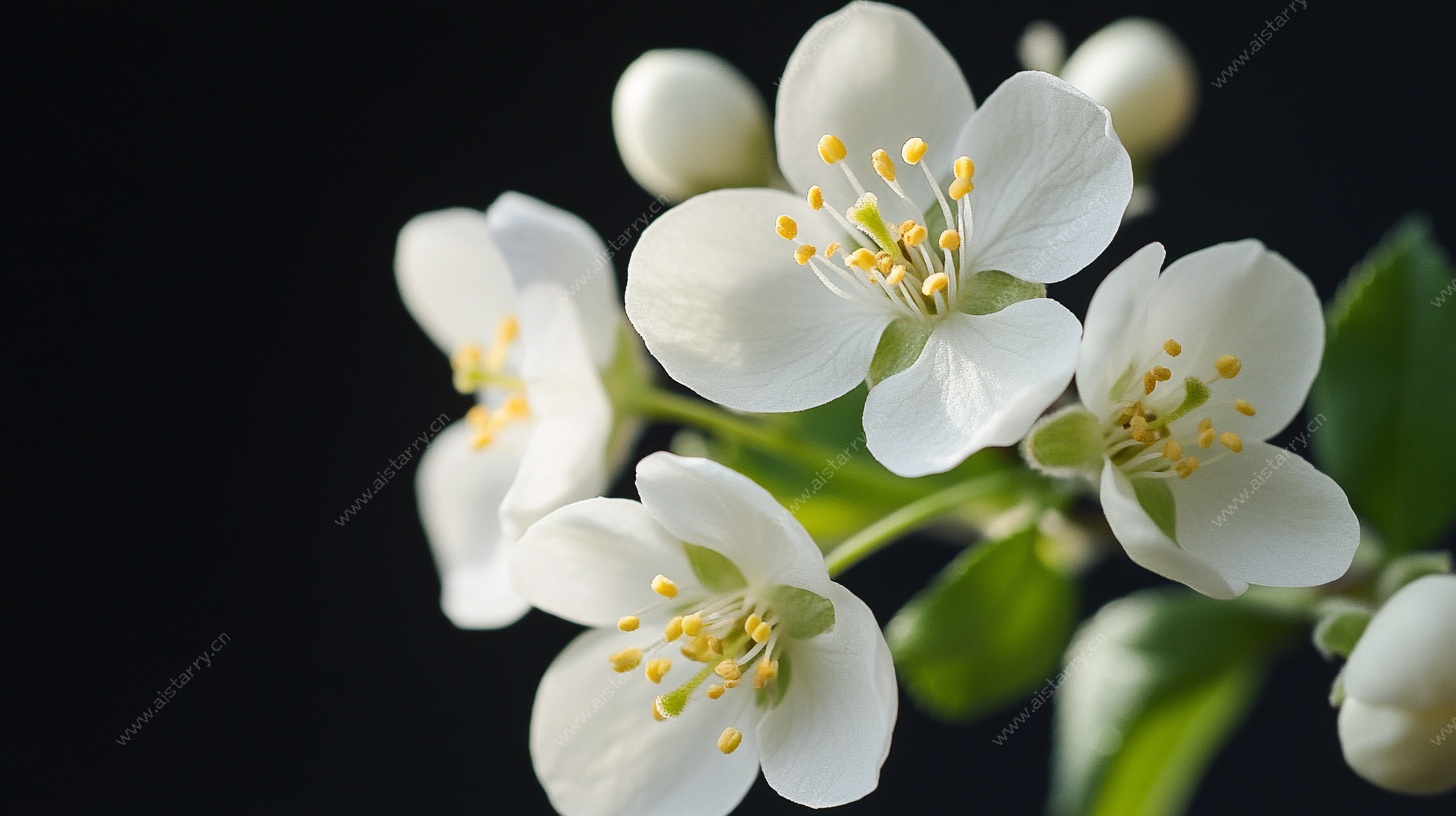 洁白樱桃花特写