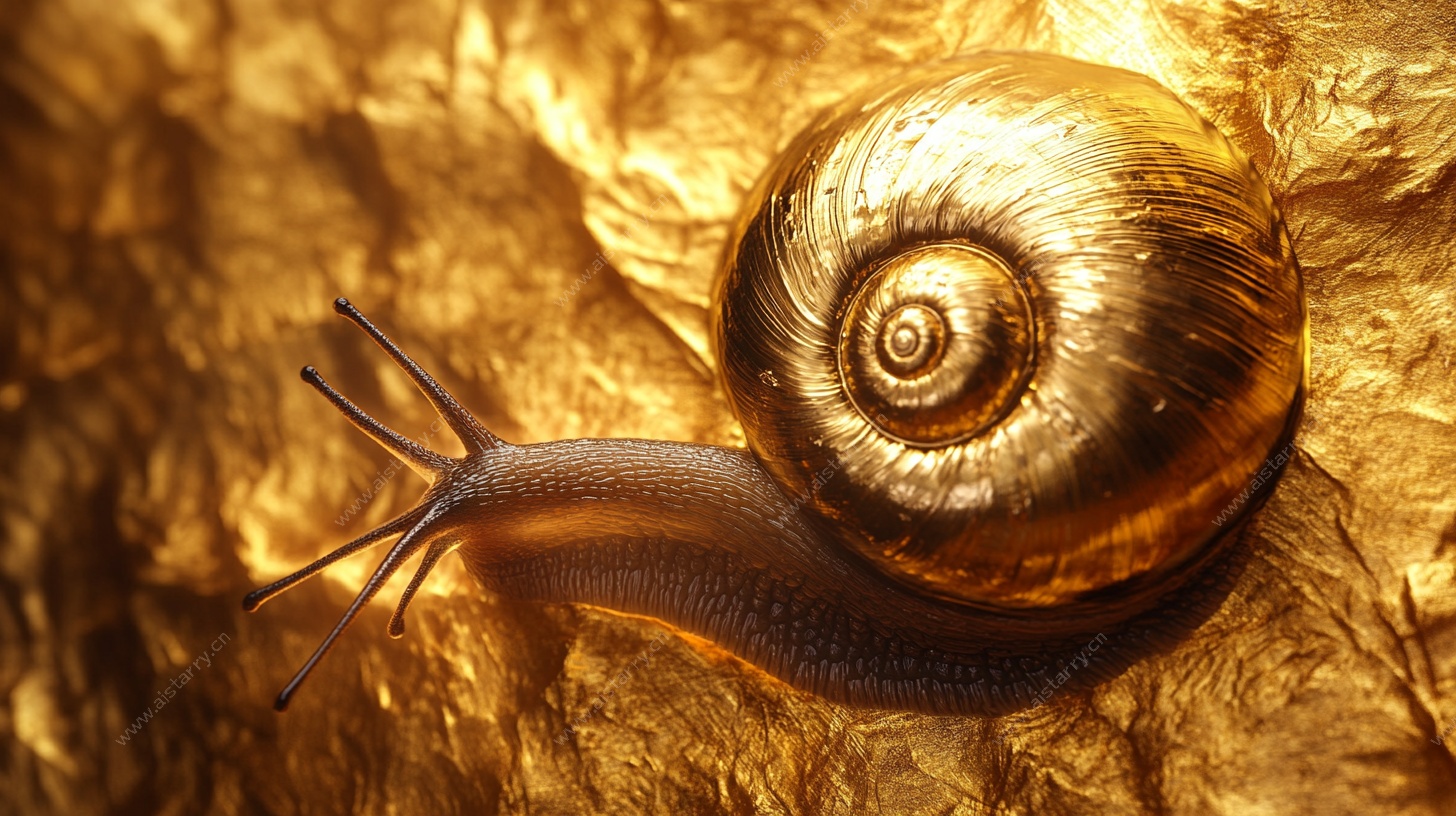 金色蜗牛特写
