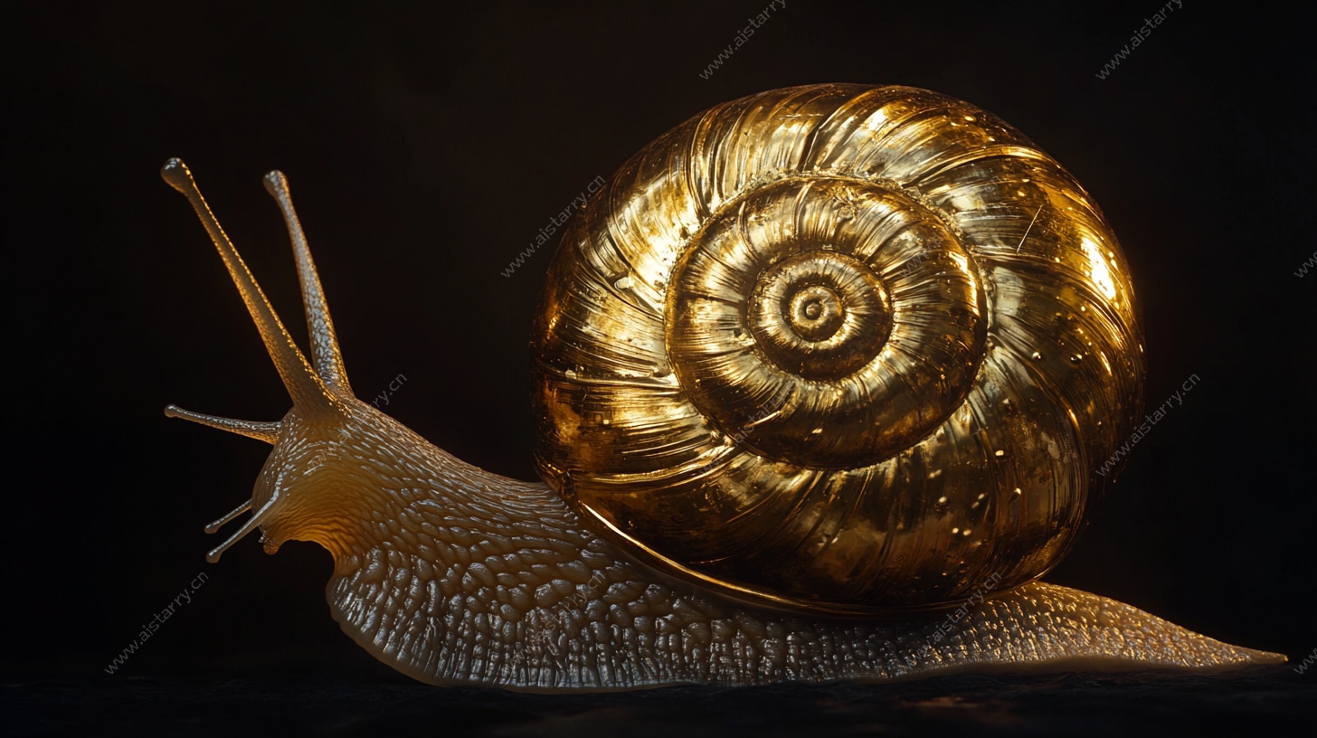 金色蜗牛特写