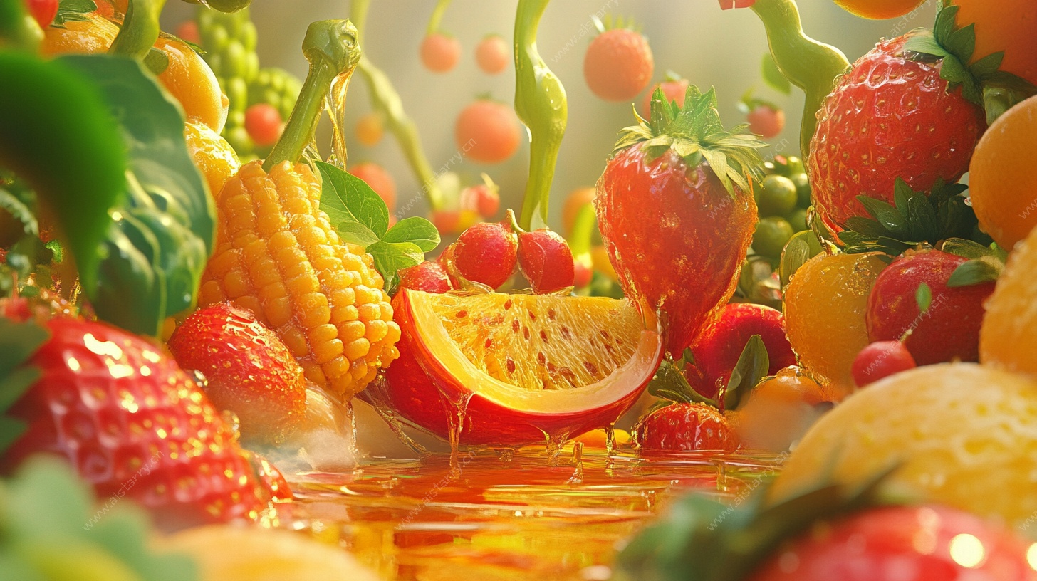 缤纷水果的梦幻视觉盛宴