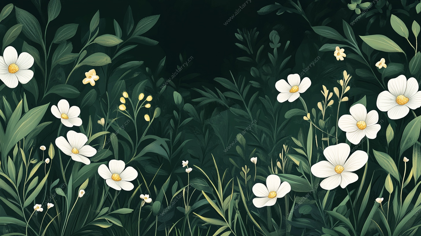 清新花卉绿植背景图