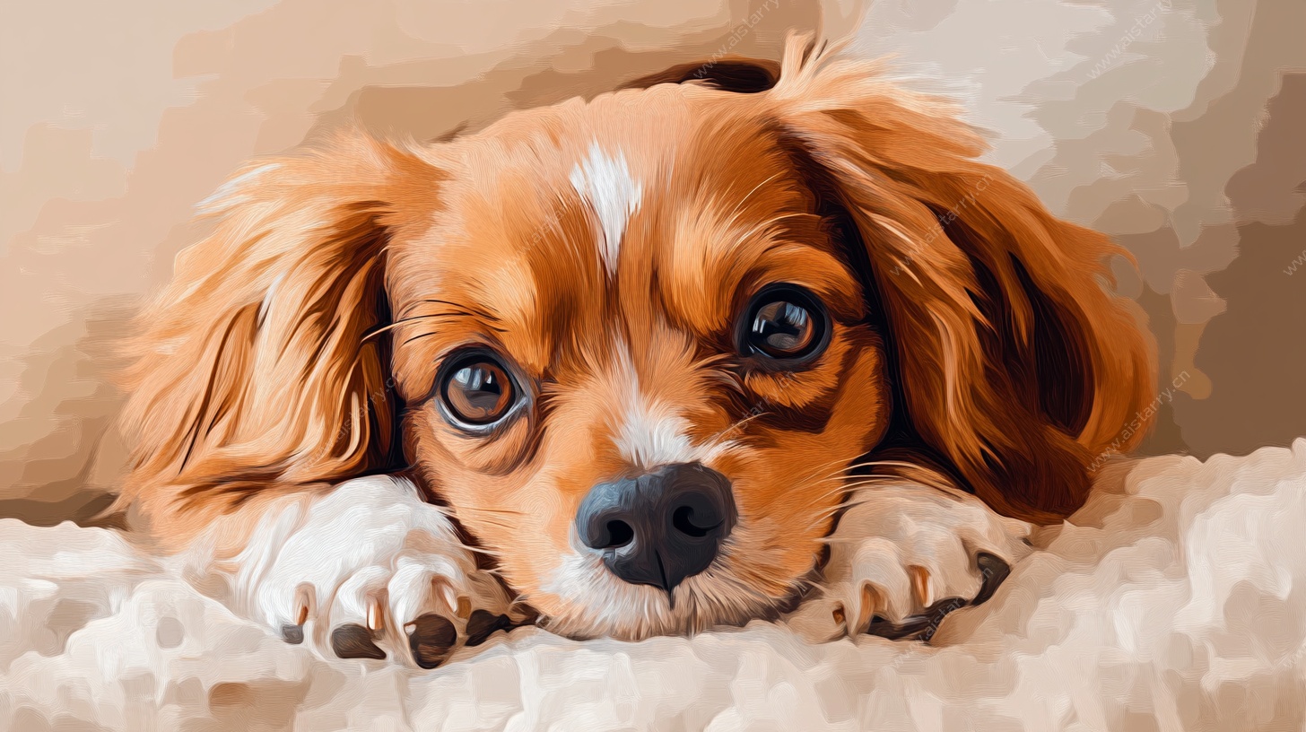 趴着的可爱小狗狗