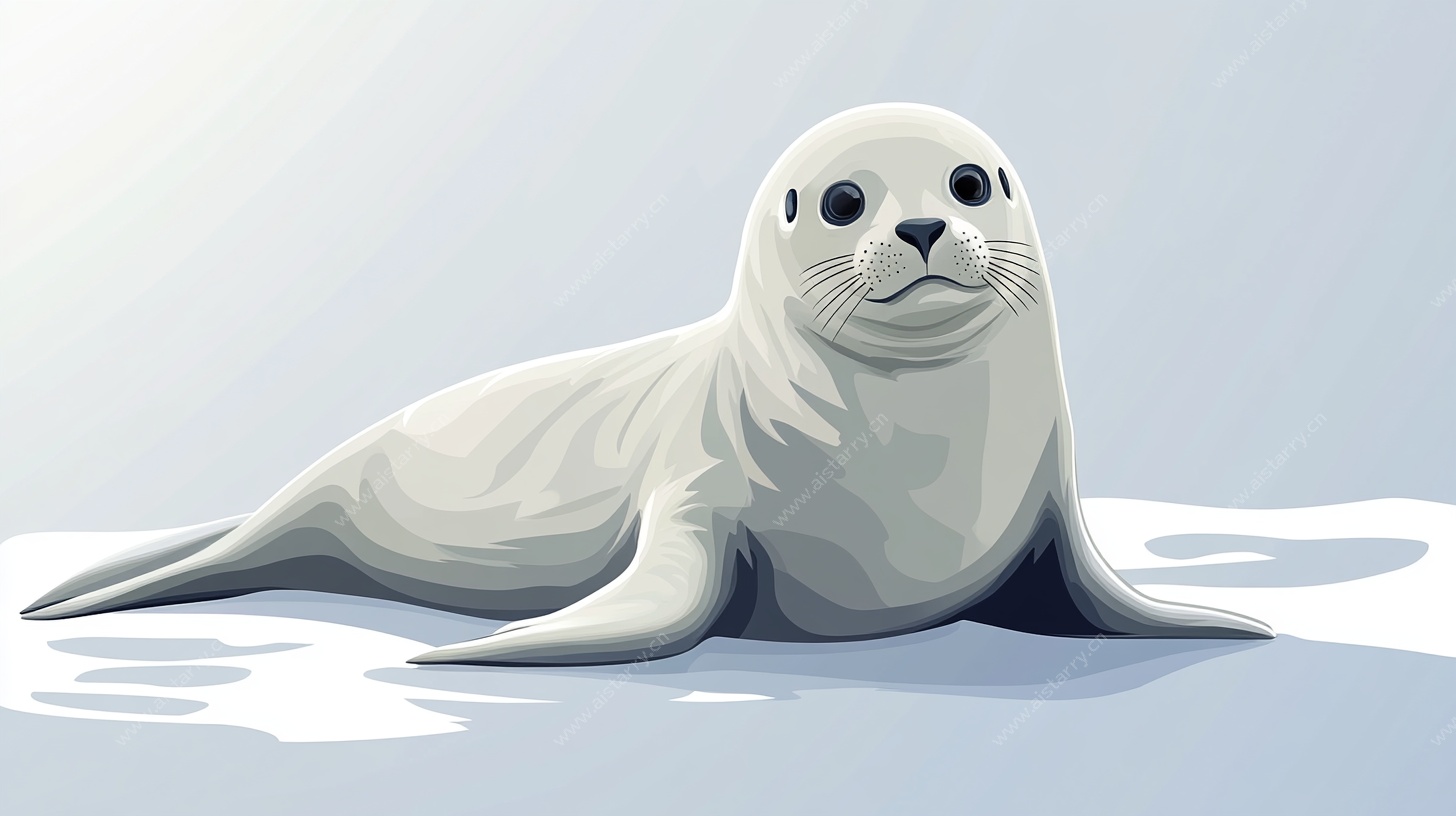 躺卧的卡通海豹形象