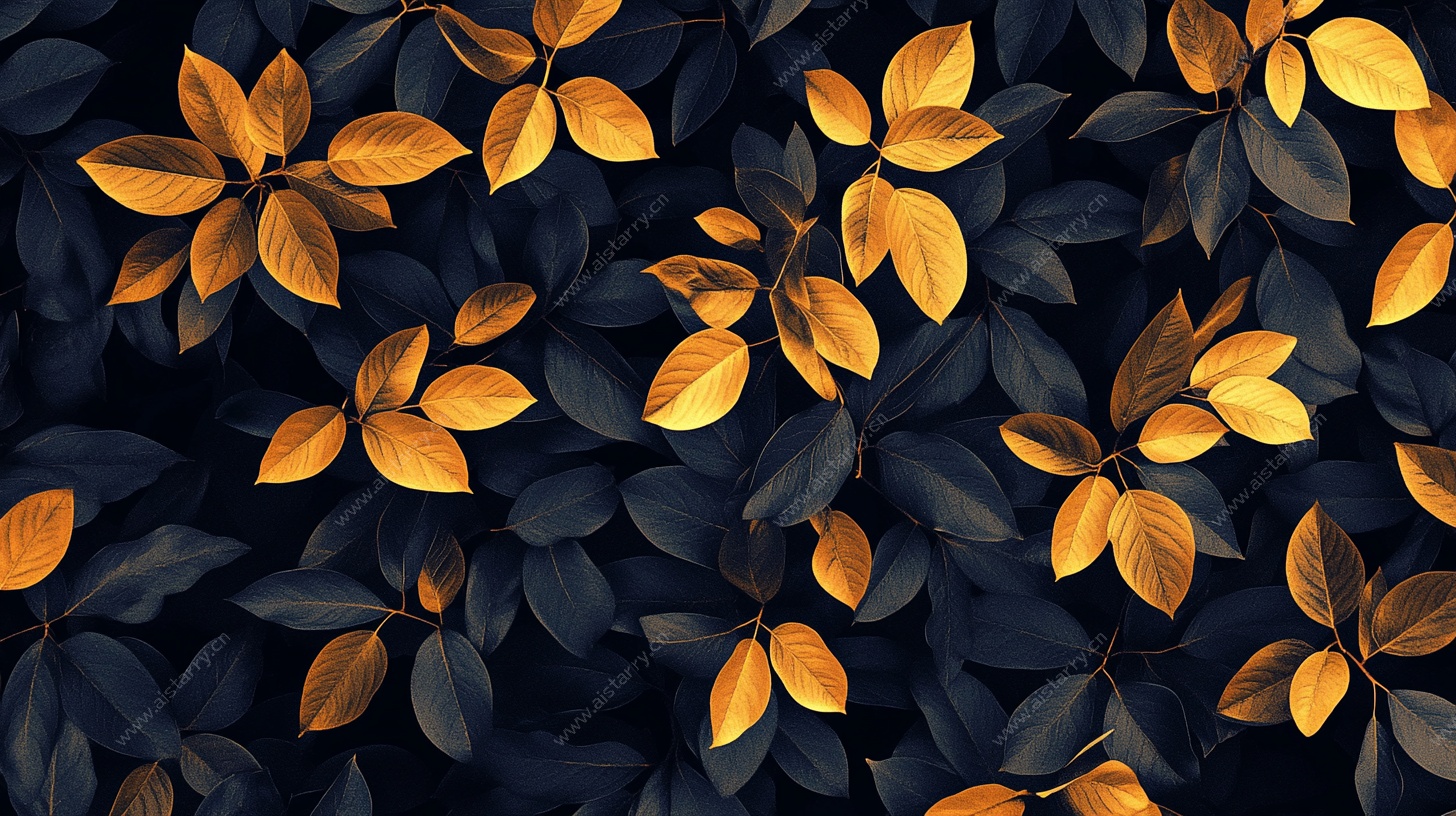 黑金树叶图案背景