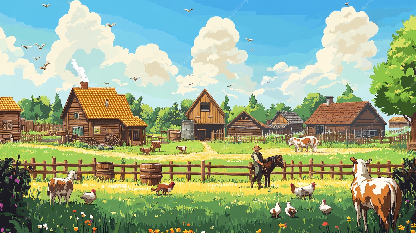 田园牧歌乡村风景图