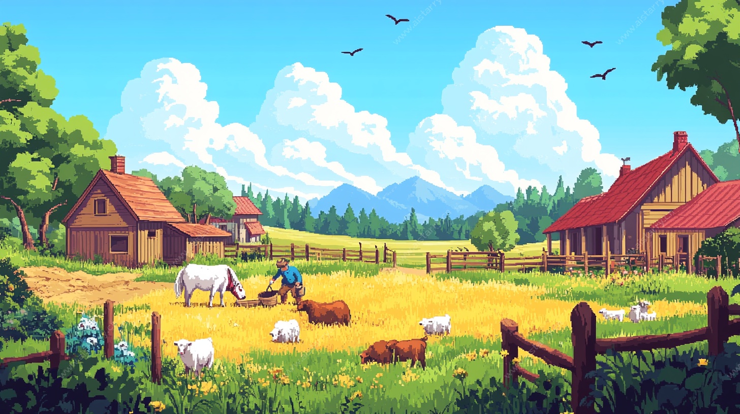 田园牧歌乡村美景图