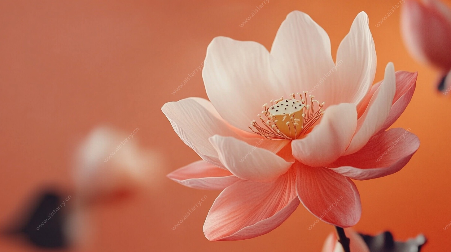 粉色绽放莲花特写