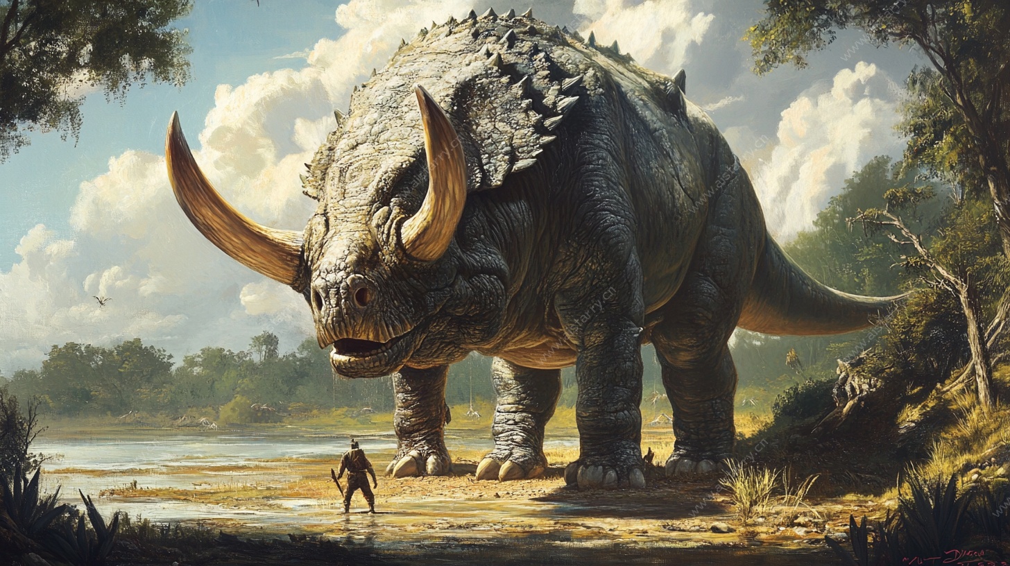 人兽对峙 史前巨兽场景