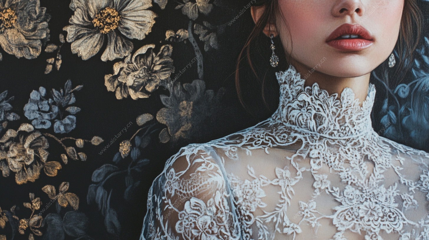 蕾丝佳人 复古花卉背景