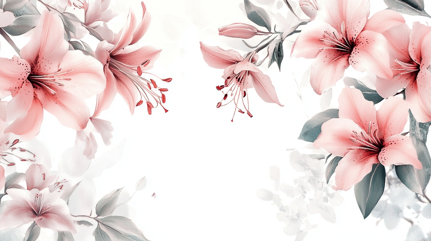 粉色百合花花卉背景图