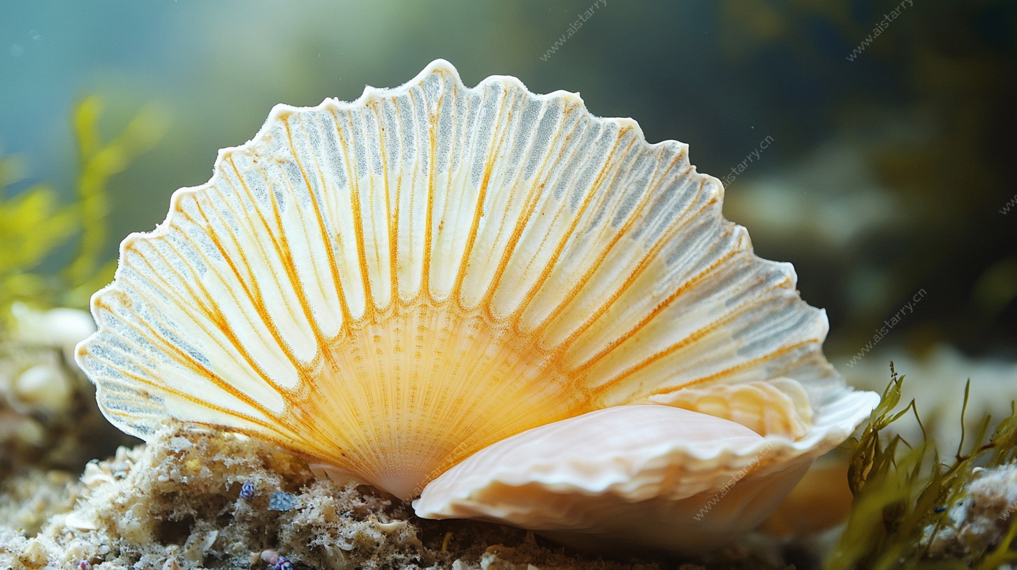 美丽海贝壳特写