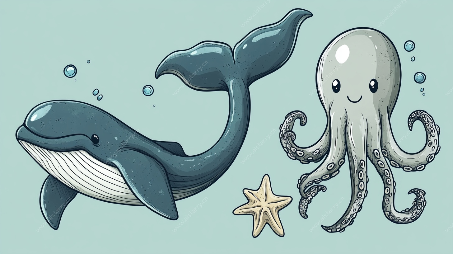 海洋萌宠插画