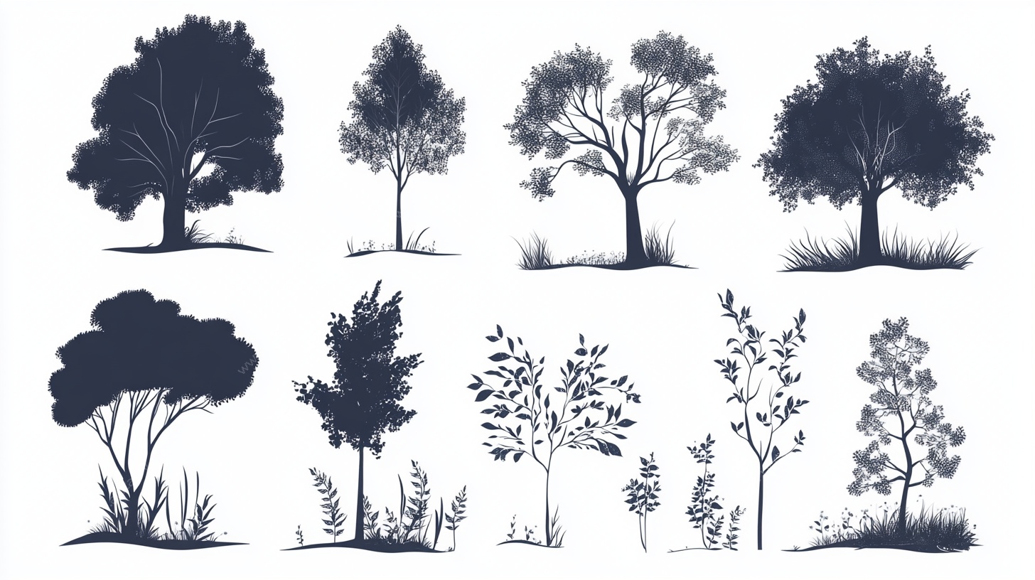 树木剪影集合