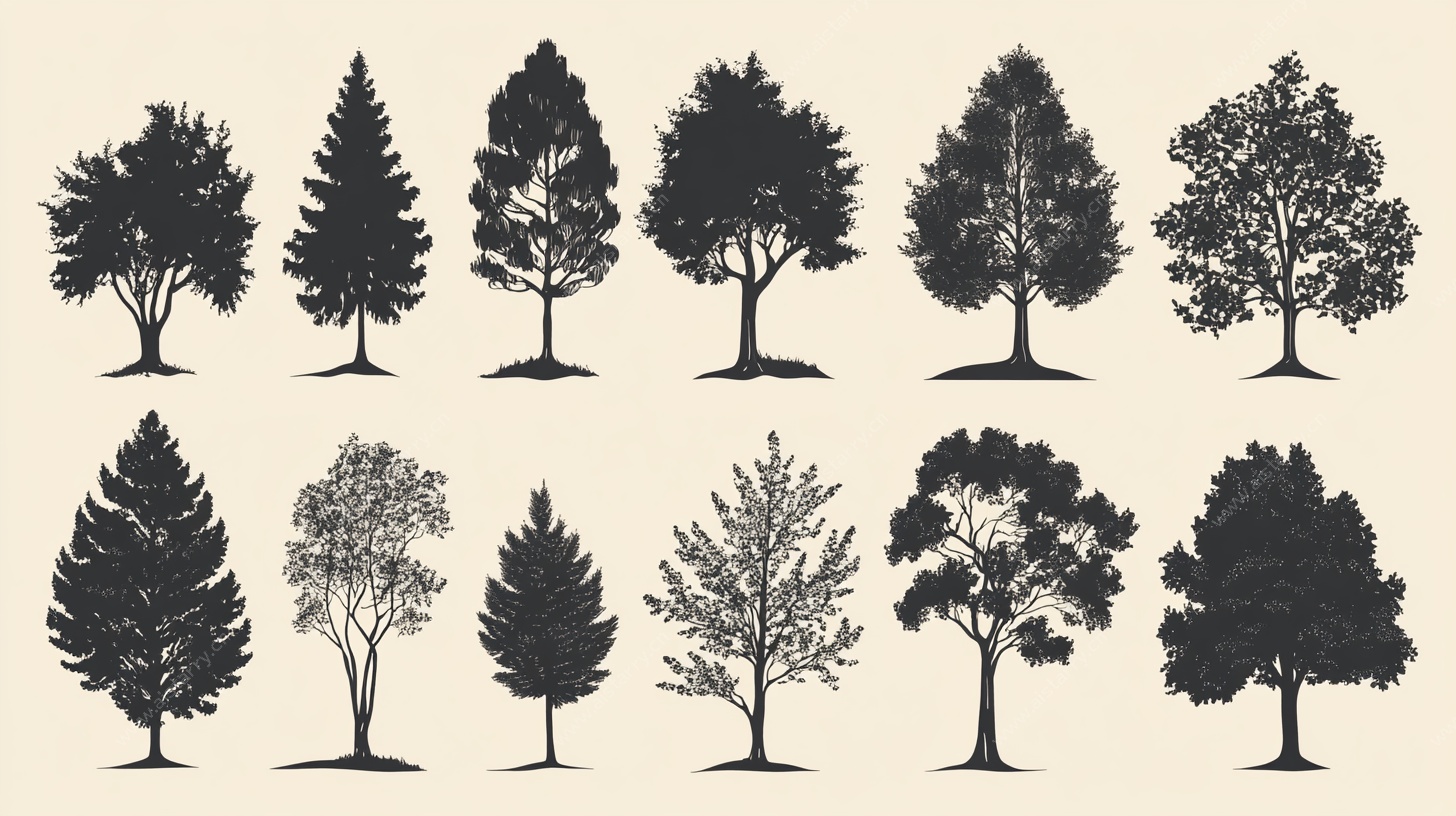 树木剪影集合
