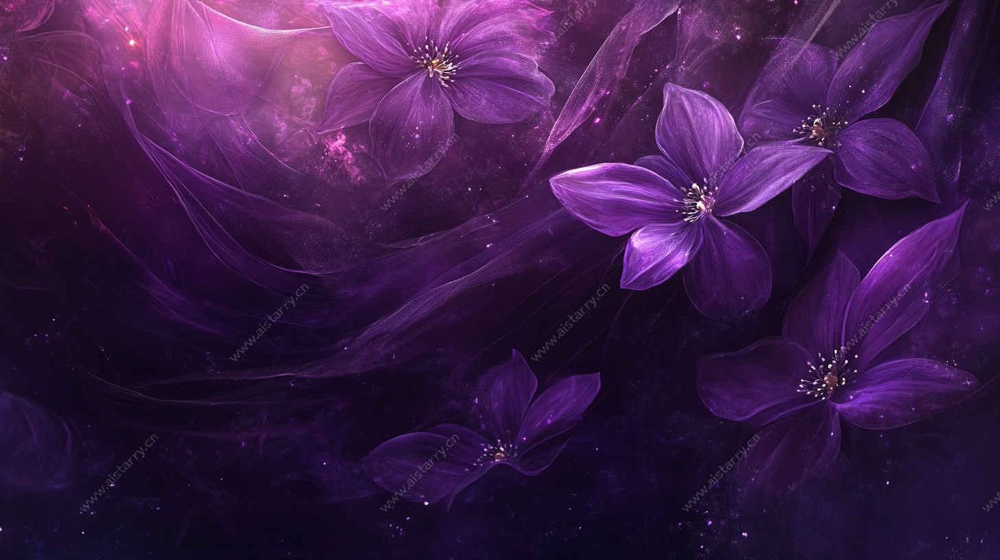 梦幻紫色花卉背景图