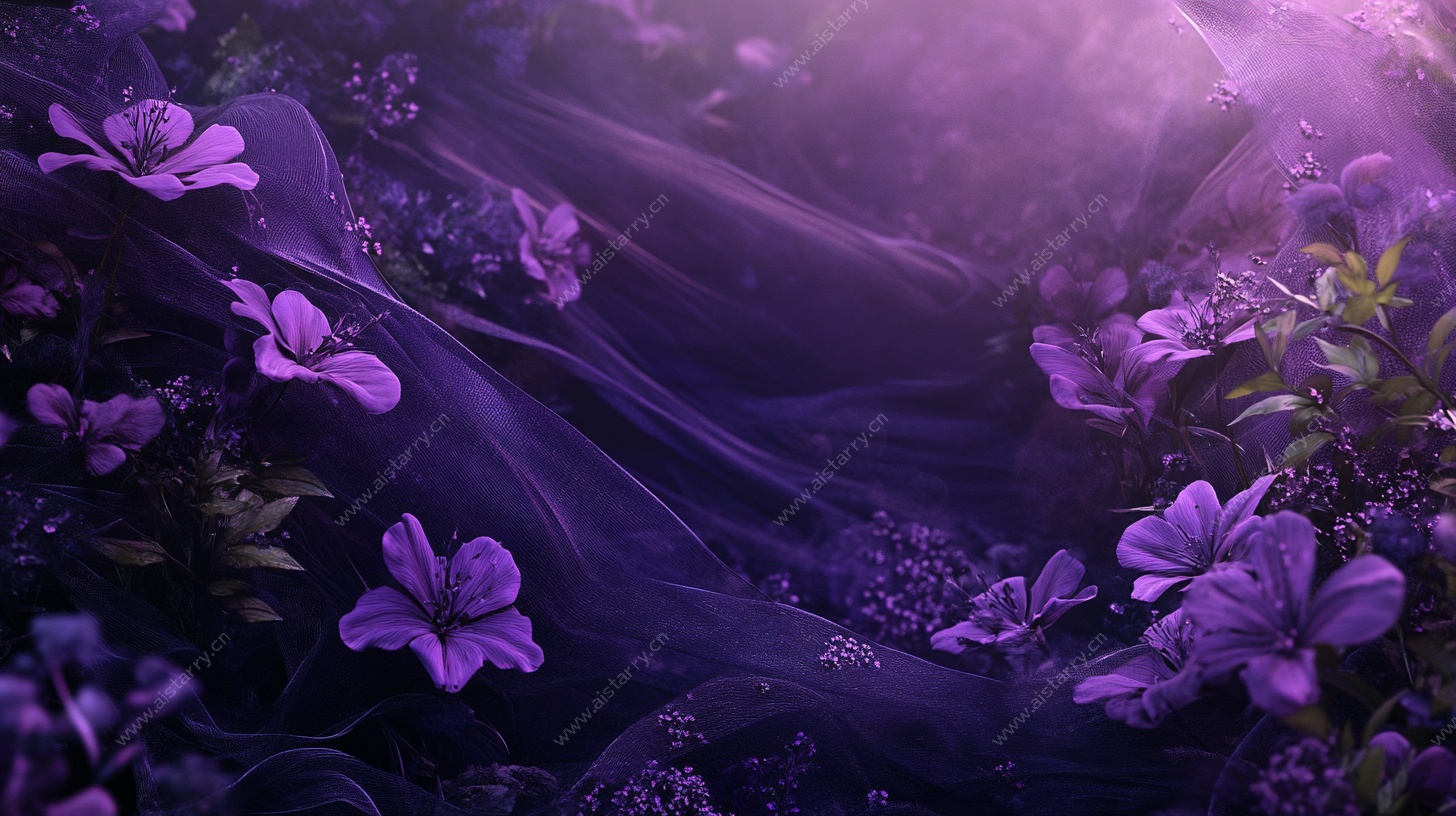 梦幻紫花轻纱背景图