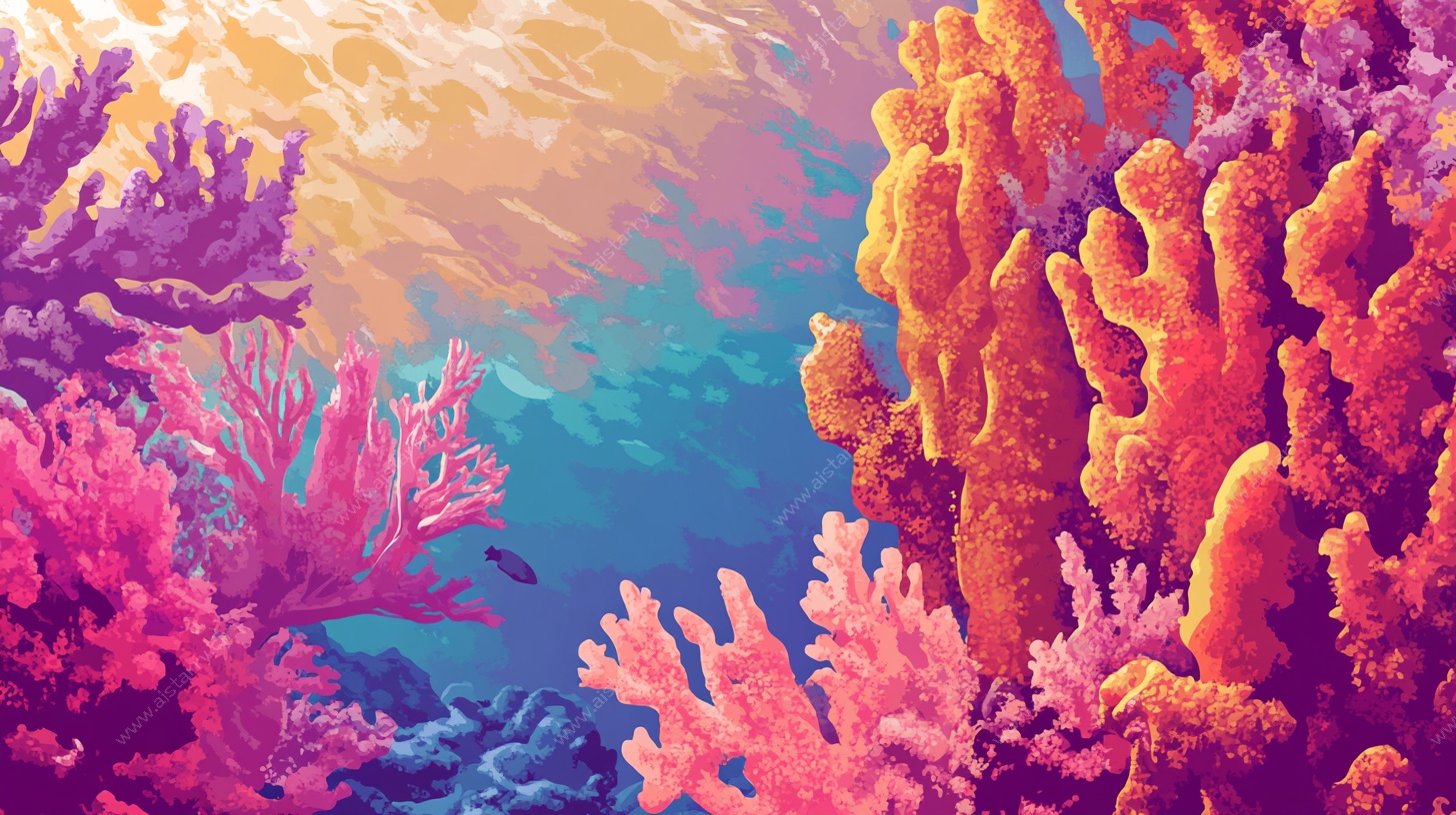 梦幻海底珊瑚景观