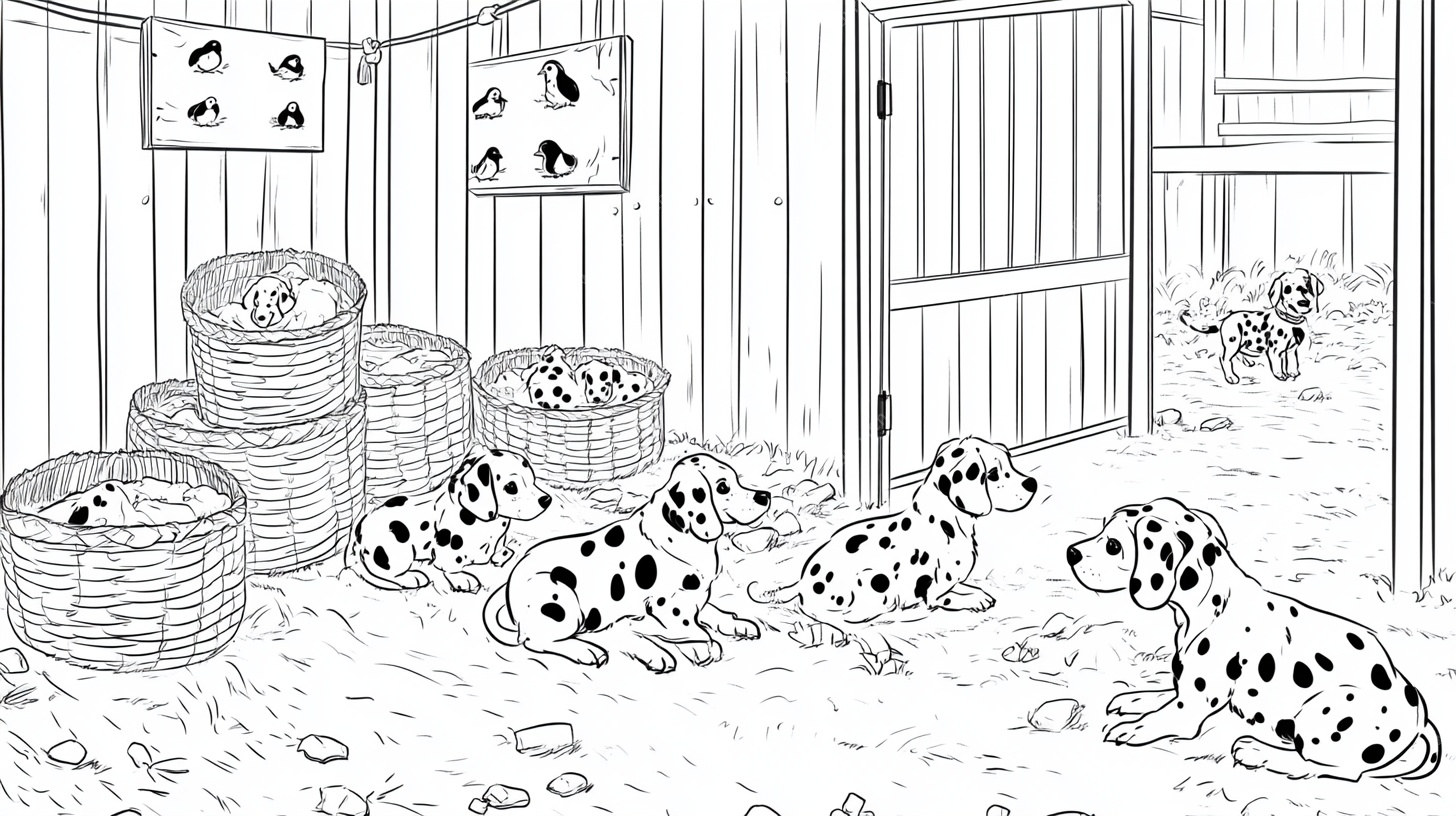 斑点狗幼犬的温馨小屋