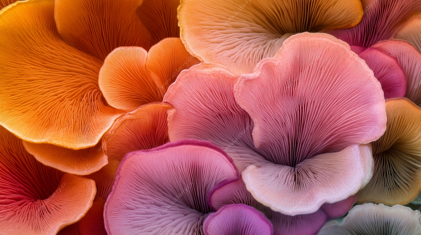 多彩梦幻蘑菇特写