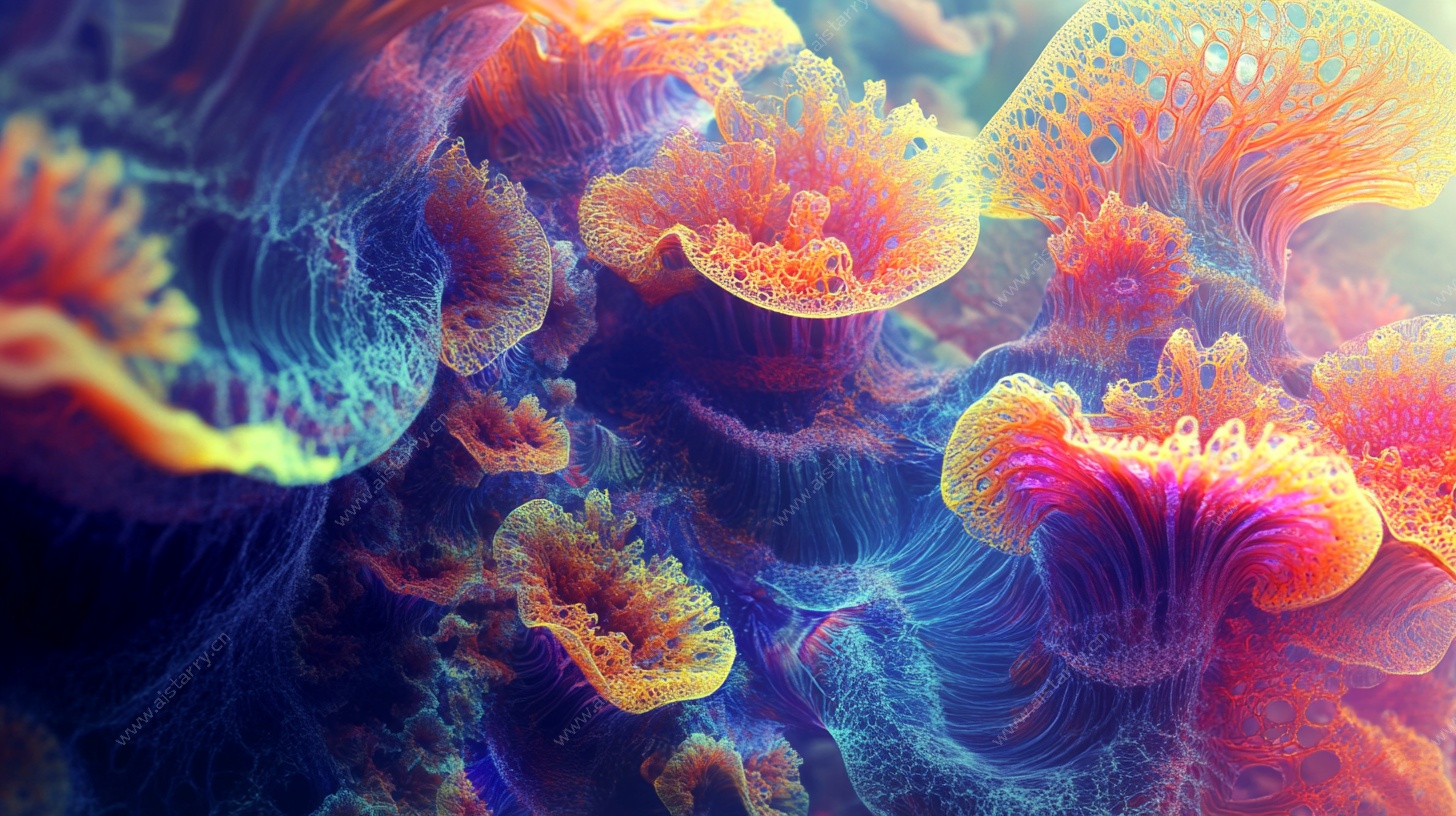 梦幻绚烂的海底珊瑚景观
