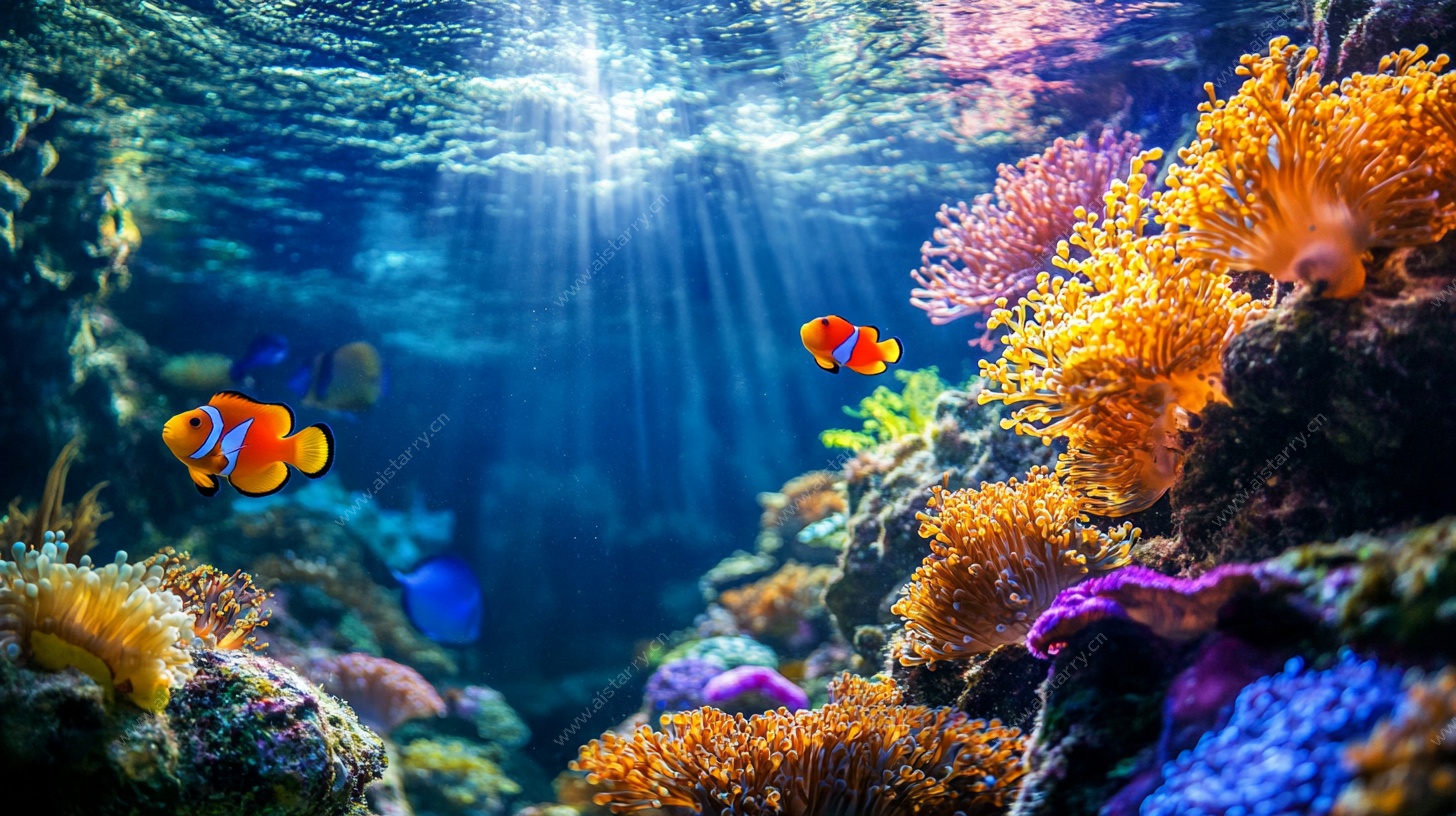 海底梦幻珊瑚与小丑鱼