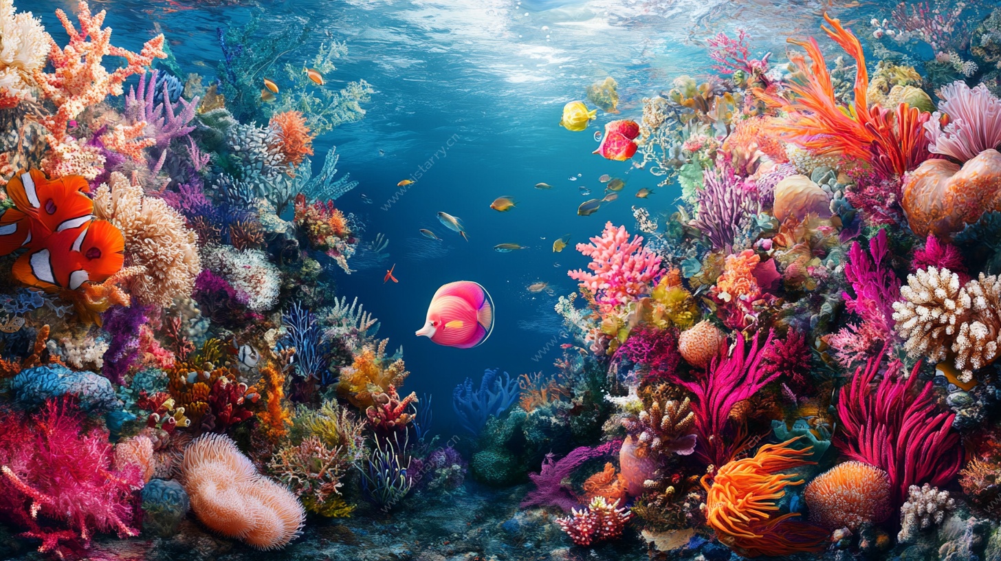 梦幻海底世界珊瑚与鱼