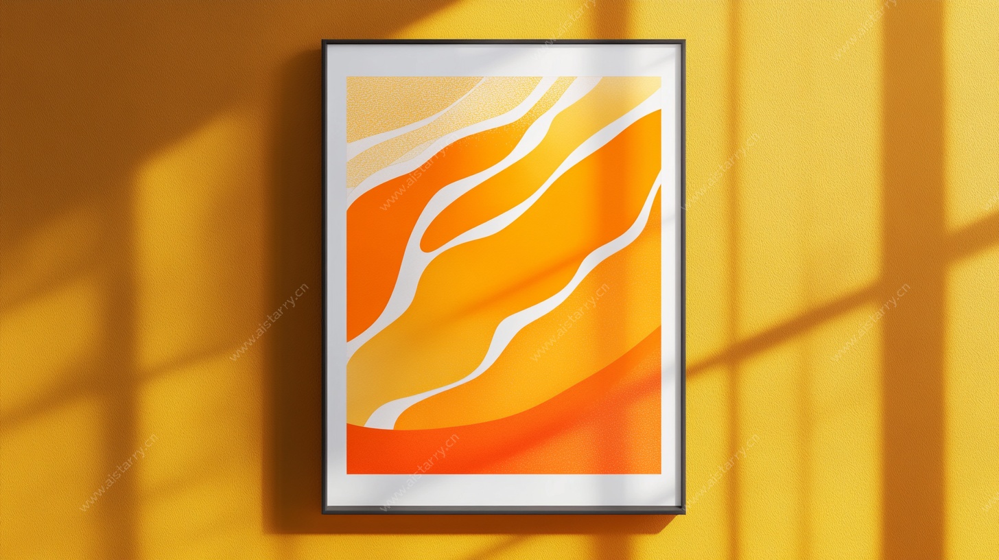 橙色抽象挂画营造温馨氛围