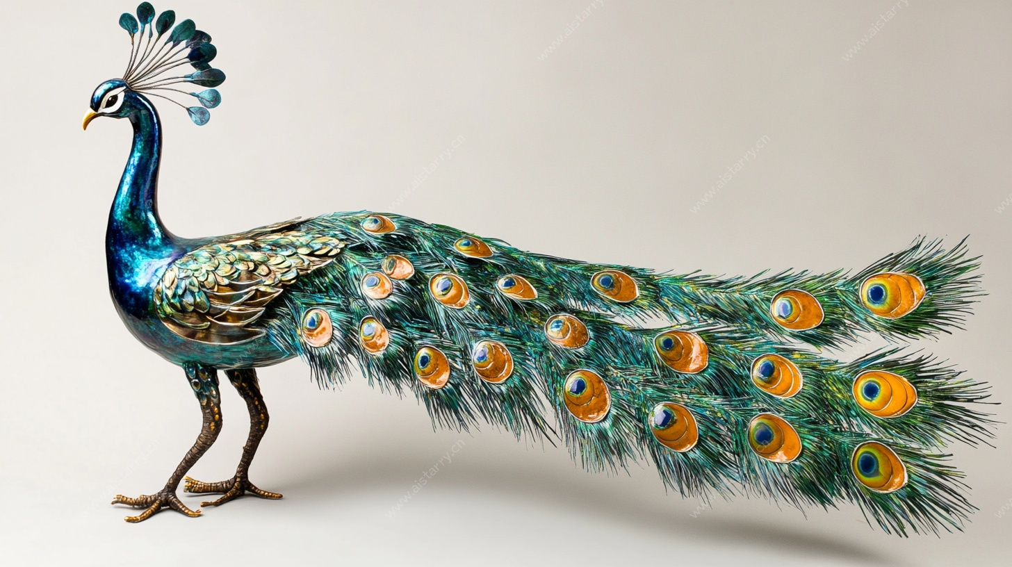 华丽孔雀雕塑