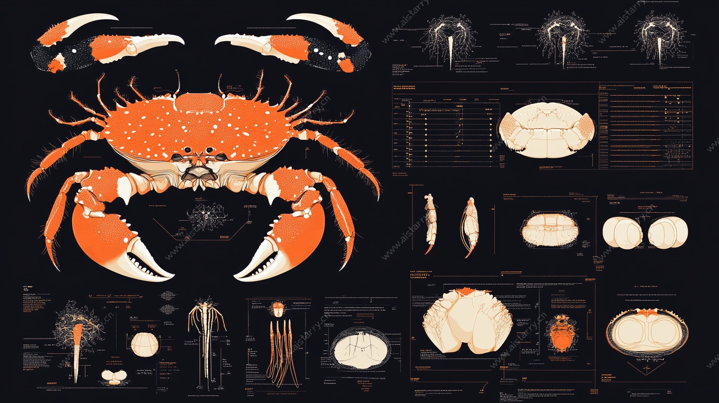 螃蟹解剖图示