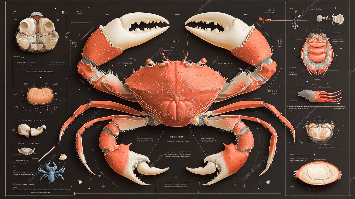大螃蟹解剖示意图展示