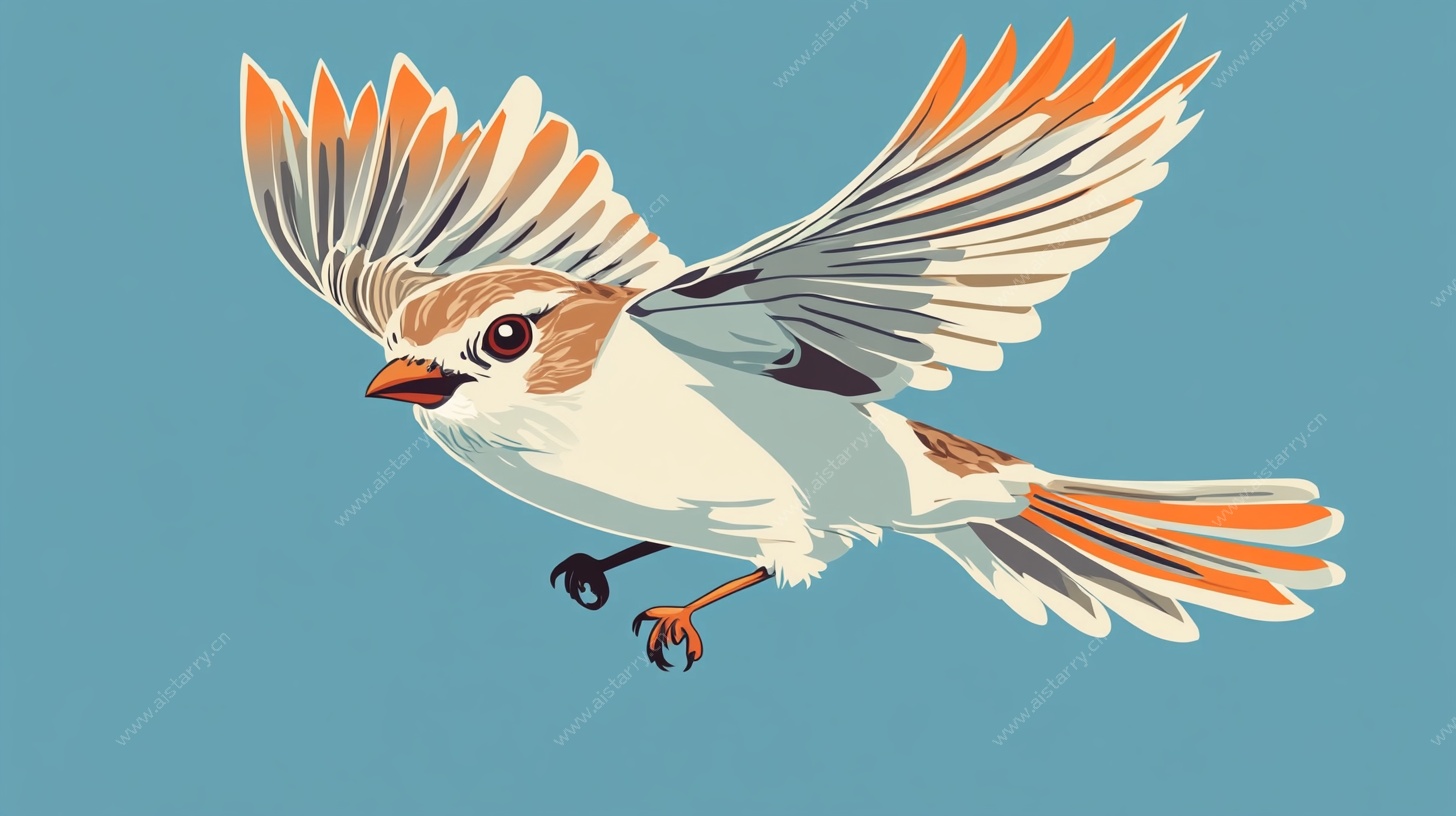 飞翔的彩色小鸟