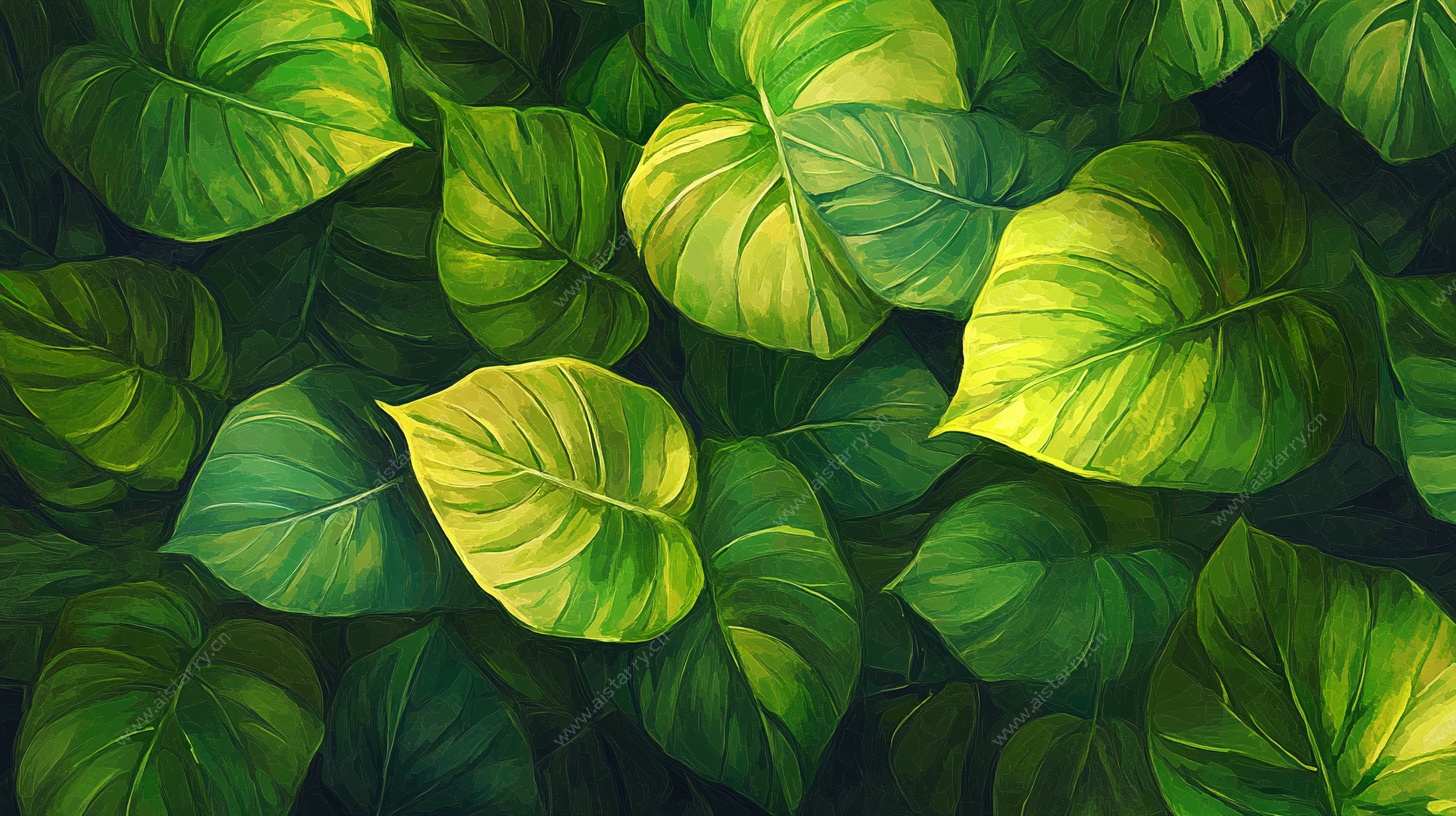 繁茂绿叶背景图