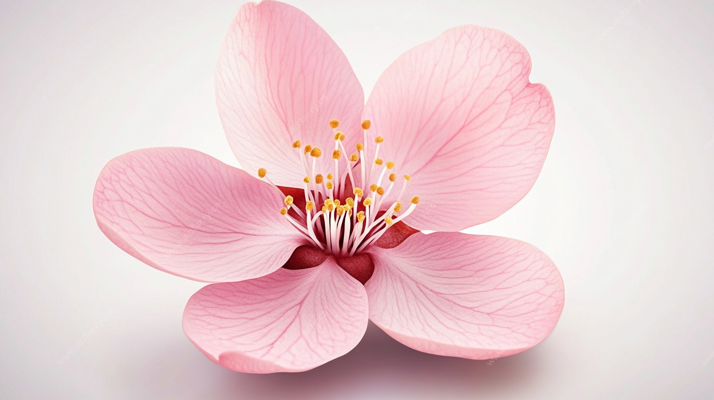 单朵粉色樱花特写