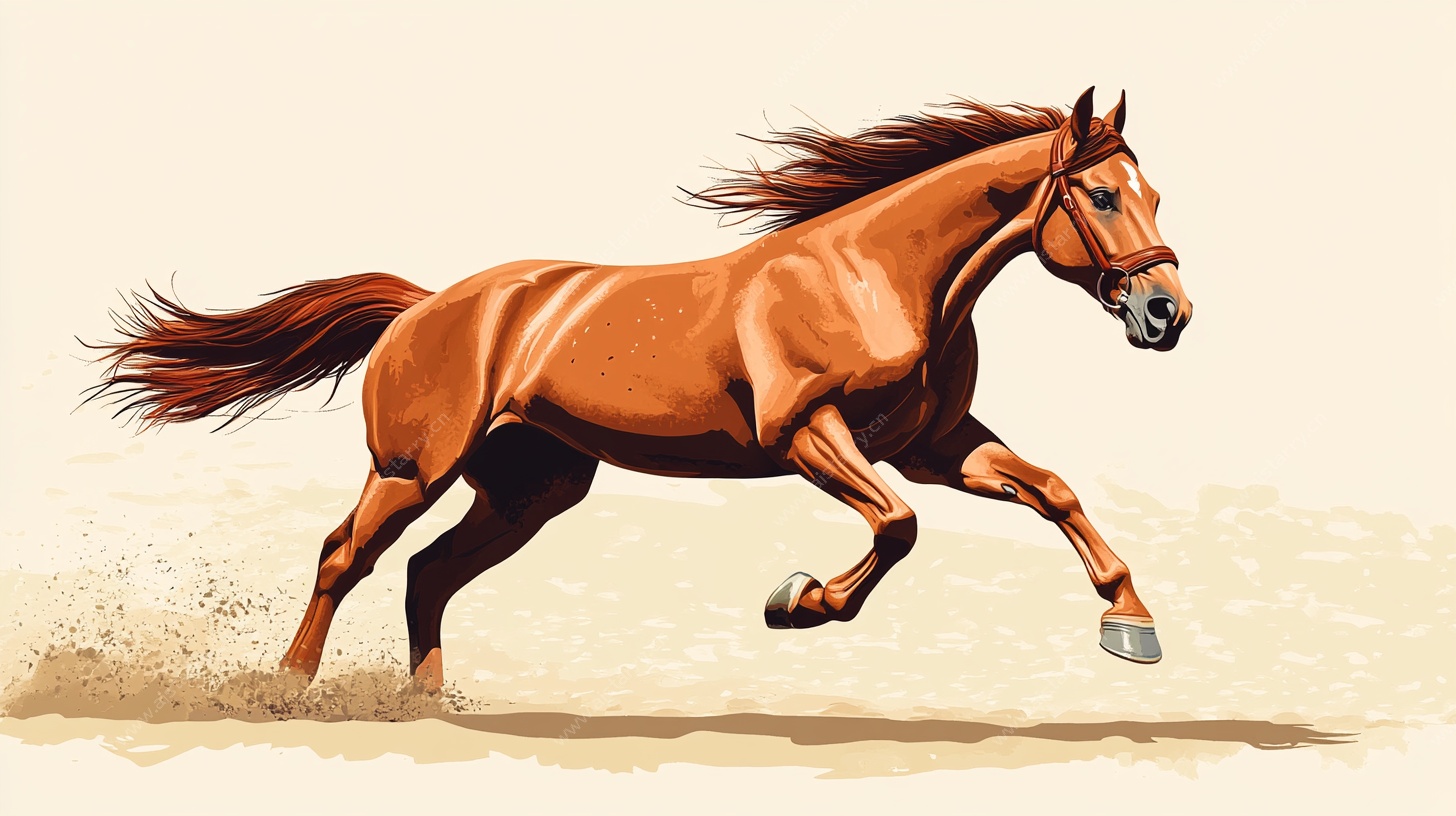 奔腾骏马图